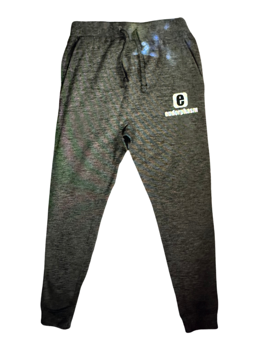 endorphasm logo joggers. Charcoal with grey logo.